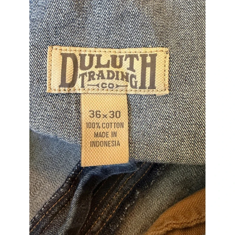 Duluth Trading‎ Co Mens Blue Denim Straight Leg Work Jeans 100 Cotton 34x29